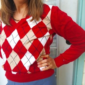 Vintage Y2K Tommy Hilfiger argyle top